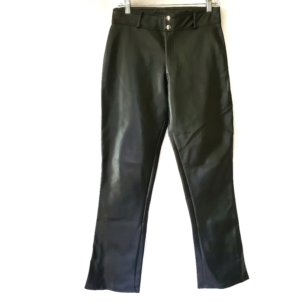 Vintage Y2k Black Vinyl Pants
